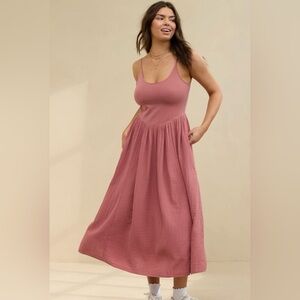 Aerie American Eagle Revolve Women’s At the Barre Midi Dress Gauze Macrame XS